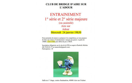 Entrainement 1° séries ou 2° séries Majeures Aire sur Adour